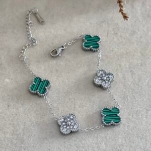 Pulsera Trébol Combinada Verde