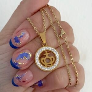 Cadena Corona Strass AD