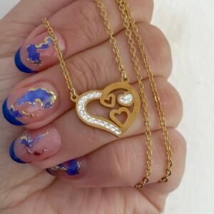 Cadena Corazones Strass AD