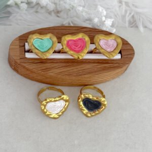 Anillo Corazon Color AD