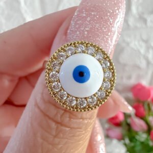Anillo Giratorio Ojo Strass Dorado