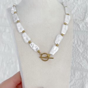Collar Perlas Con Cierre Barra Art01d