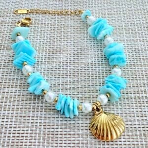 Pulsera Celeste Dije Ostra
