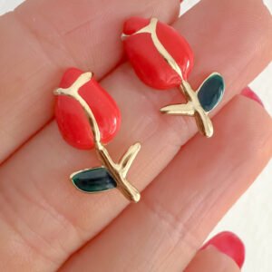 Aros Tulipan Rojo