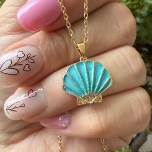 Cadena Con Dije Ostra Celeste Mar3