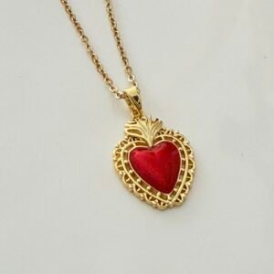 Cadena Corazon Rojo Art 091d