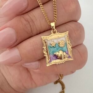 Collar Acero Dorado ModD9