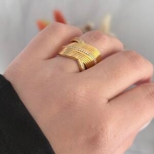 Anillo Acero Dorado Art 546-11