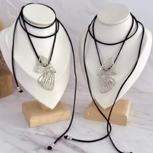 Choker Mariposa Para Compartir Plateado