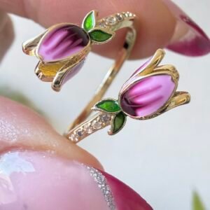 Anillo Tulipan Bronce Dorado Art23