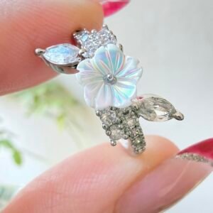 Anillo Flor Bronce Plateado Art22