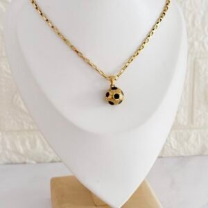 Cadena + Dije Futbol Macizo Acero Dorado