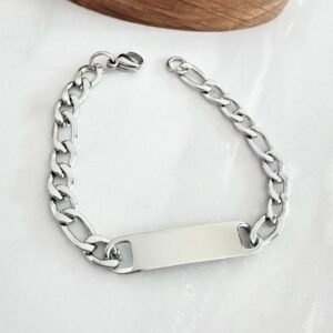 Pulsera Acero Quirurgico C/ Chapita 2.0 mm 21 cm