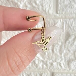 Cuff Acero Dorado Colibri Mod1