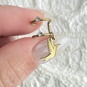 Cuff Acero Dorado Colibri Mod2