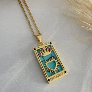 Collar Acero Dorado Carta Tarot Mod2