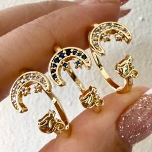 Anillo Luna Acero Dorado Regulable