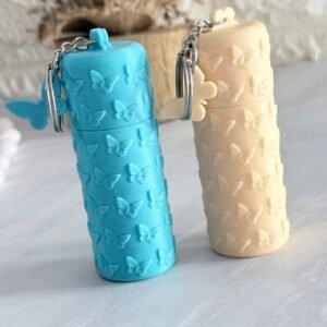 Llavero Porta Bálsamo Labial Modelo Mariposas