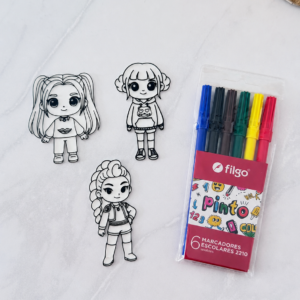 DIA DEL NIÑO : Kit 3D para colorear Modelo 11 Guerreras