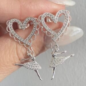 Aros Bailarina Bronce Blanco Art3242b