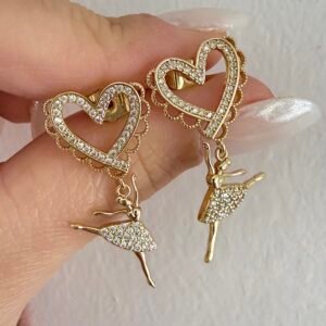 Aros Bailarina Bronce Dorado Art3242d