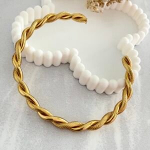 Esclava Torzada Acero Dorado