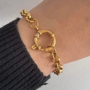 Pulsera Rolo Con Cierre Marinero 7mm 20 cm A. Dorado