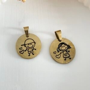 Dije Nene Nena Acero Dorado Art390d