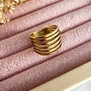 Anillo Acero Dorado Art2176 Mod1