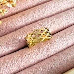 Anillo Acero Dorado Art2176 Mod2