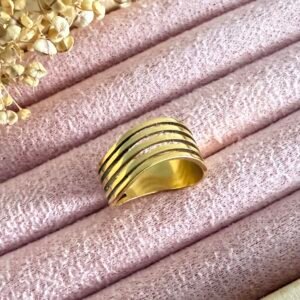 Anillo Acero Dorado Art2176 Mod3
