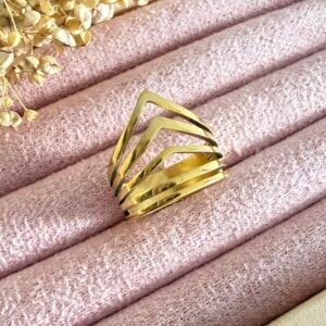 Anillo Acero Dorado Art2176 Mod4