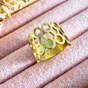 Anillo Acero Dorado Art2177 Mod1