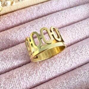 Anillo Acero Dorado Art2177 Mod3