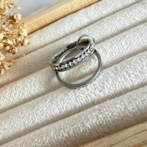 Anillo Acero Quirúrgico Doble Entrelazados
