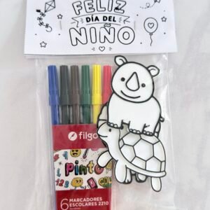 DIA DEL NIÑO : Kit 3D para colorear Modelo 1 Animales