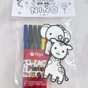 DIA DEL NIÑO : Kit 3D para colorear Modelo 6 Animales