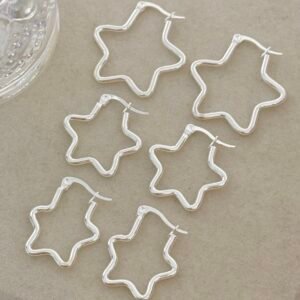 Aros Estrella Acero Blanco