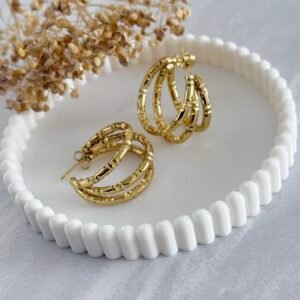 Aros Acero Dorado Art477d