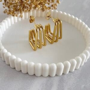 Aros Acero Dorado Art476d