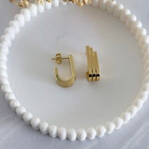 Aros Acero Dorado Art479d