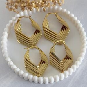Aros Acero Dorado Art475d