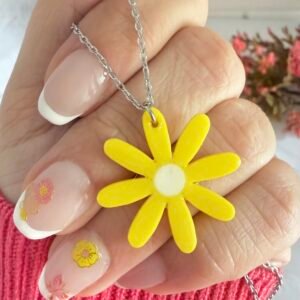 Collar Flor Amarilla Mod3 Acero Quirúrgico