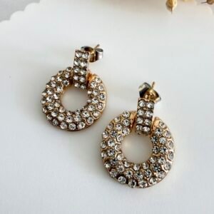 Aros Strass Acero Dorado Art5721