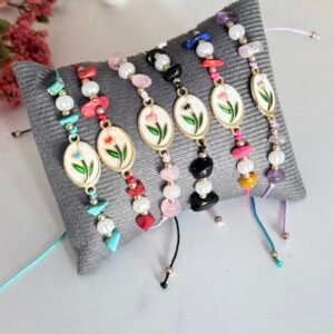 Pulsera Hilo Regulable Modelo Tulipanes