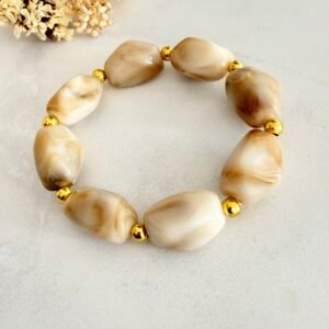 Pulsera Elastizada Acero Dorado Art561-9