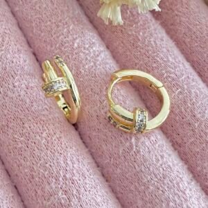 Aros Clavo Acero Dorado Art2621