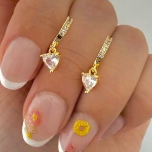Aros Cubics Acero Dorado Art2515 Mod1