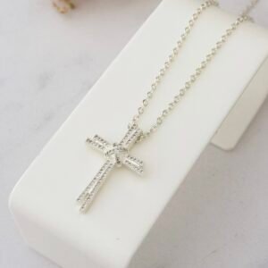 Collar Cruz Acero Blanco Art33
