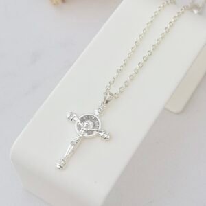 Collar Cruz Acero Blanco Art65